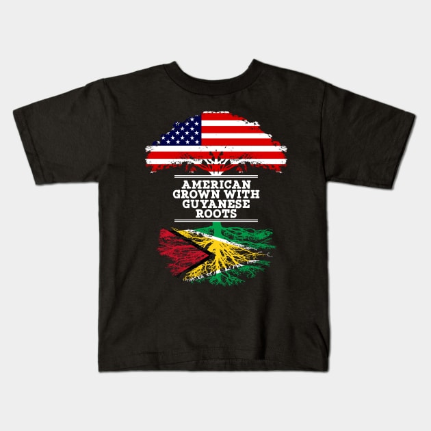 American Grown With Guyanese Roots - Gift for Guyanese From Guyana Kids T-Shirt by Country Flags